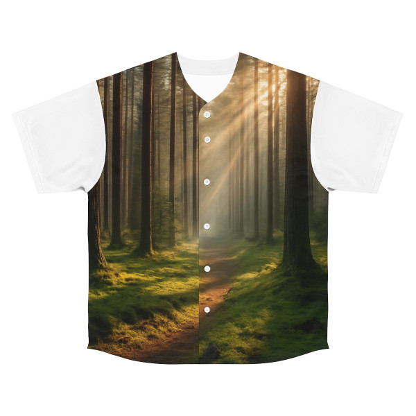 Whispering Pine Forest - Men's Baseball Jersey (AOP)