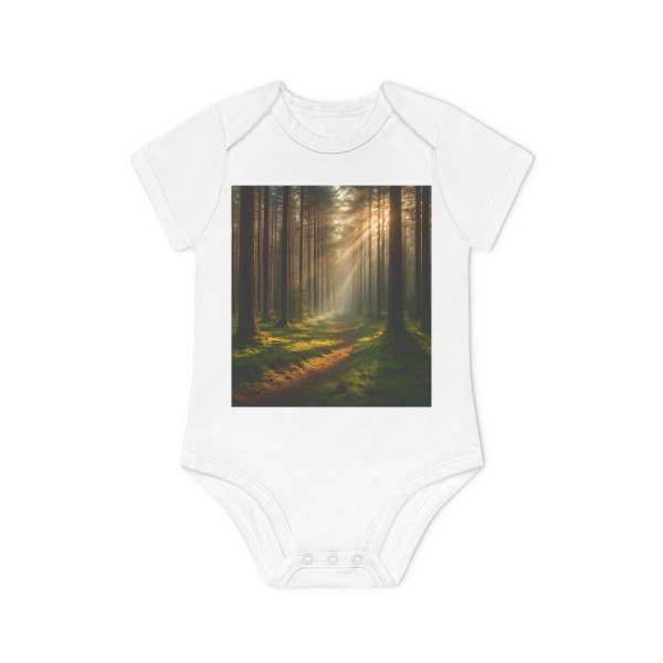 Whispering Pine Forest - Baby Organic Short Sleeve Bodysuit