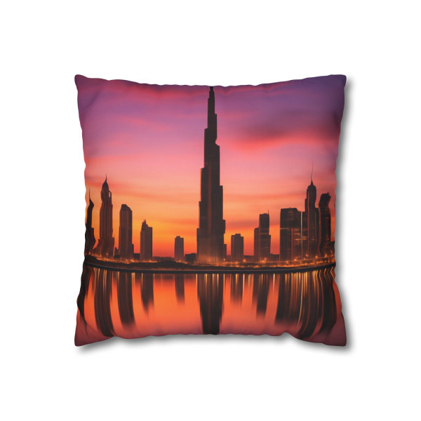 Dubai Twilight Mirage - Square Poly Canvas Pillowcase