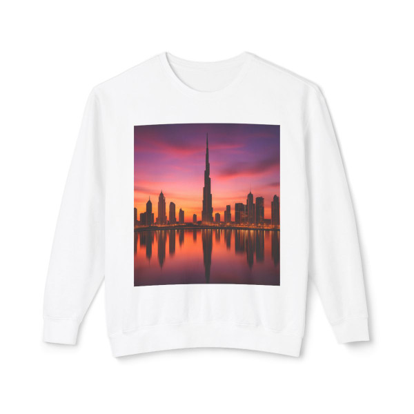 Dubai Twilight Mirage - Unisex Lightweight Crewneck Sweatshirt