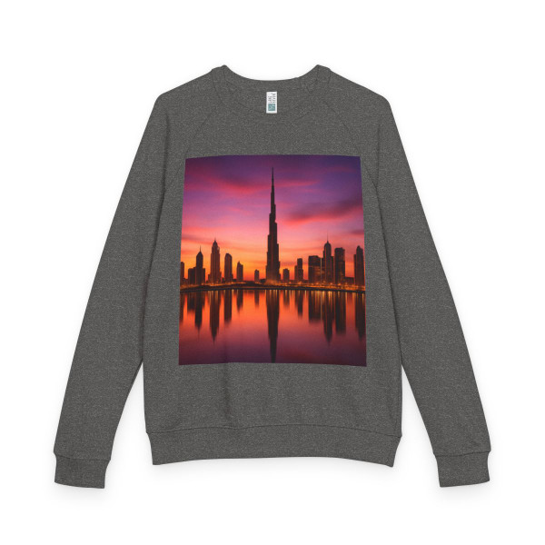 Dubai Twilight Mirage - Unisex French Terry Raglan Crewneck