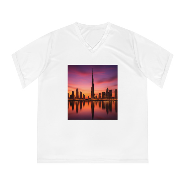 Dubai Twilight Mirage - Women's Performance V-Neck T-Shirt