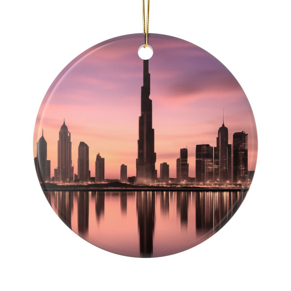 Dubai Twilight Mirage - Ceramic Ornaments, 2-Side Print