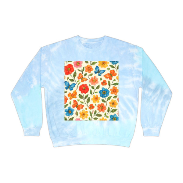 Whimsical Garden Play - Unisex Tie-Dye Sweatshirt