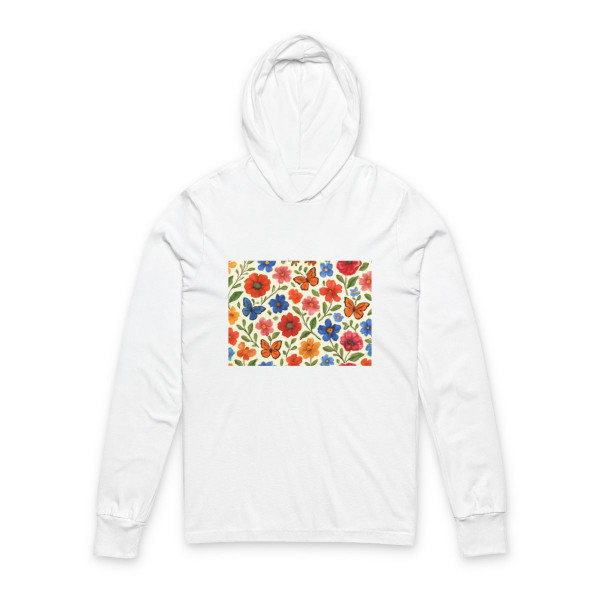 Whimsical Garden Play - Unisex Hooded Long Sleeve Tee