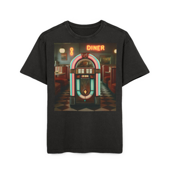 Classic Diner Dreams - Men's Acid Washed Heavy Oversize Tee