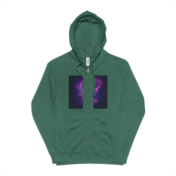 Celestial Drift Odyssey - Unisex Fleece Zip Up Hoodie