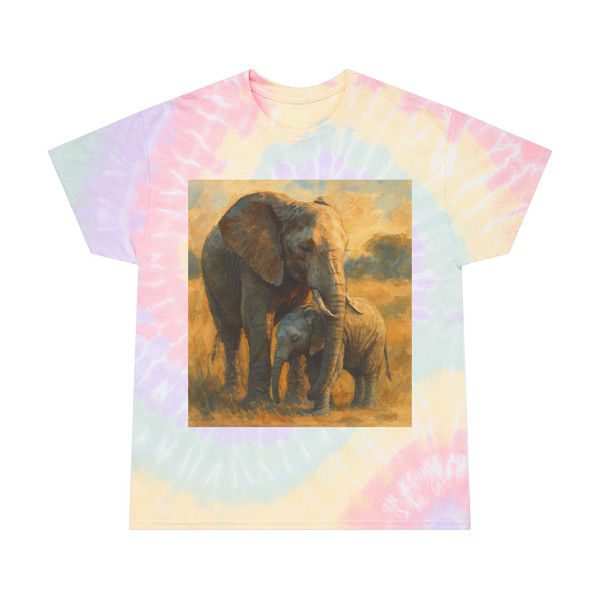 Nurturing Elephants - Tie-Dye Tee, Spiral