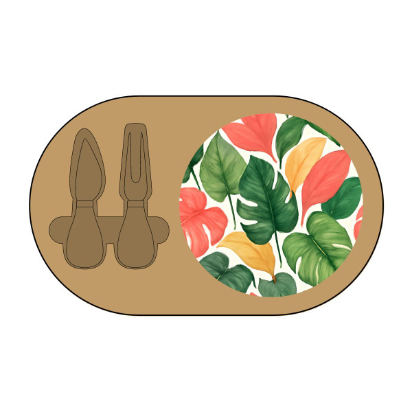 Tropical Leaf Fiesta - Charcuterie Board (Engraving)