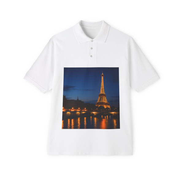Paris Twilight Elegance - Men's Piqué Polo