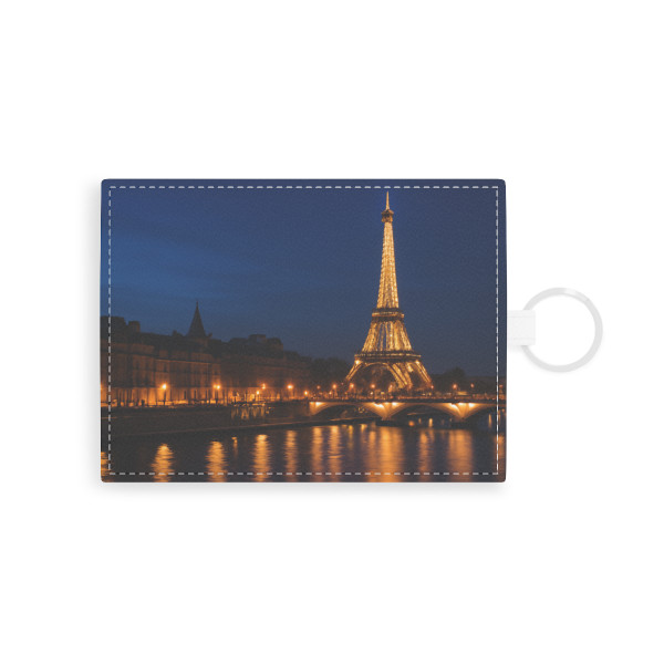 Paris Twilight Elegance - Saffiano Leather Card Holder