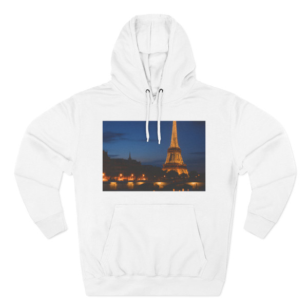 Paris Twilight Elegance - Three-Panel Fleece Hoodie