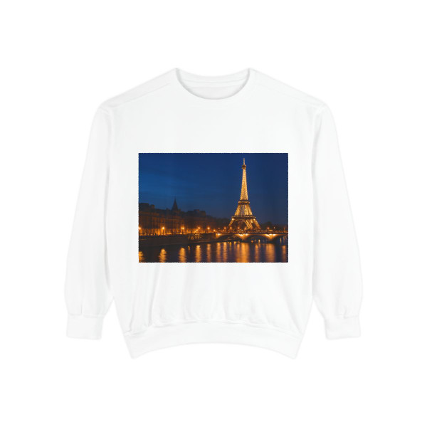 Paris Twilight Elegance - Unisex Garment-Dyed Sweatshirt