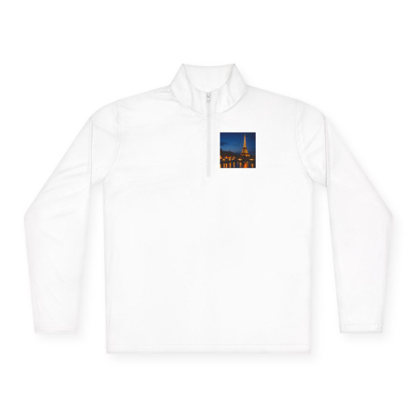 Paris Twilight Elegance - Unisex Quarter-Zip Pullover