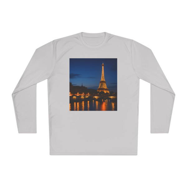 Paris Twilight Elegance - Unisex Lightweight Long Sleeve Tee