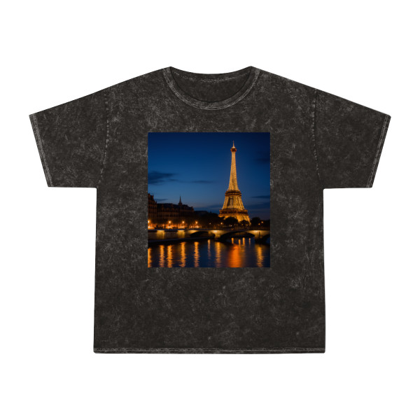 Paris Twilight Elegance - Unisex Mineral Wash T-Shirt