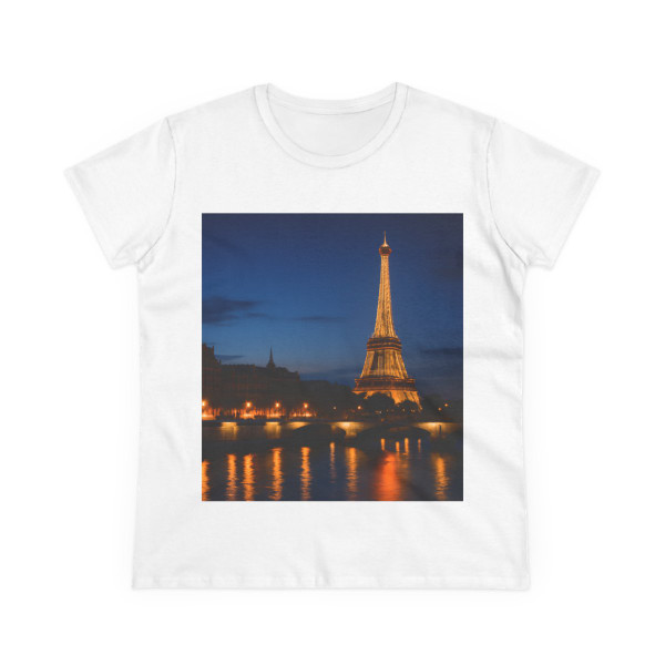 Paris Twilight Elegance - Women's Midweight Cotton Tee