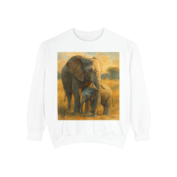 Nurturing Elephants - Unisex Garment-Dyed Sweatshirt