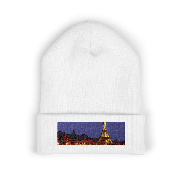 Paris Twilight Elegance - Classic Cuffed Beanie (Embroidery)