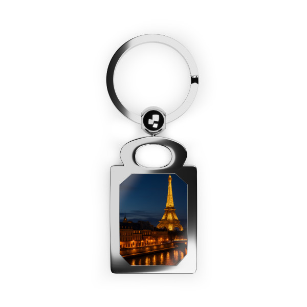 Paris Twilight Elegance - Rectangle Photo Keyring