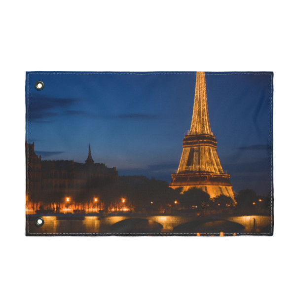 Paris Twilight Elegance - Double Sided Flag