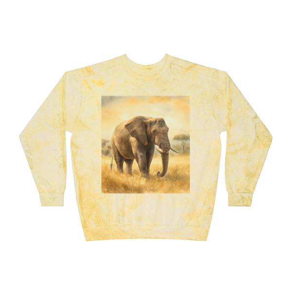 Majestic Elephant Serenade - Unisex Color Blast Crewneck Sweatshirt