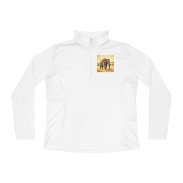 Majestic Elephant Serenade - Ladies Quarter-Zip Pullover