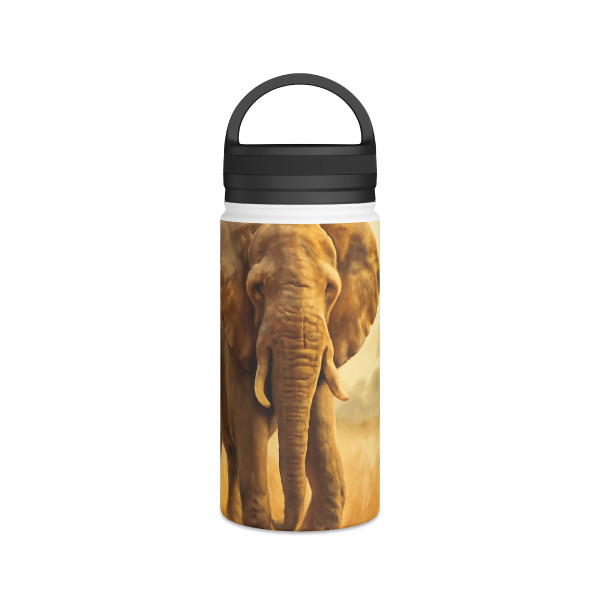 Majestic Elephant Serenade - Stainless Steel Water Bottle, Handle Lid