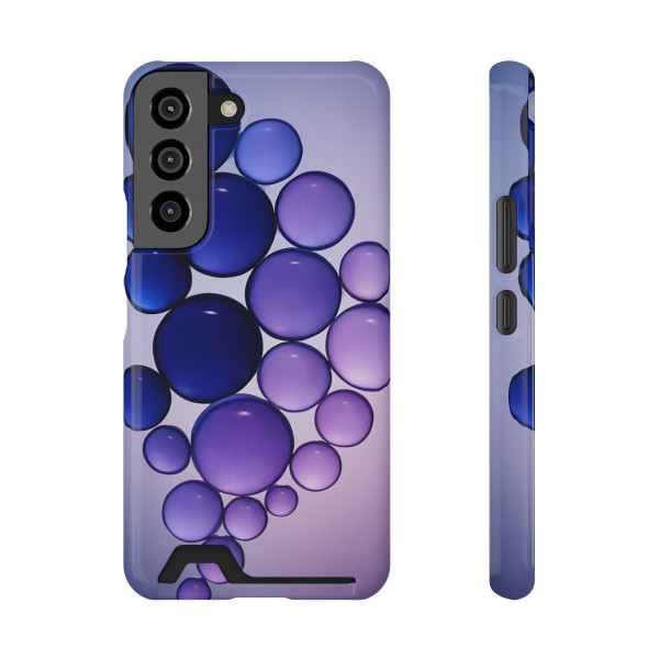 Ethereal Sphere Cascade - Phone Case With Card Holder