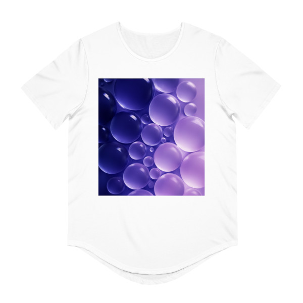 Ethereal Sphere Cascade - Men's Jersey Curved Hem Tee