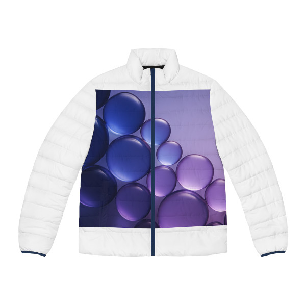Ethereal Sphere Cascade - Men's Puffer Jacket (AOP)