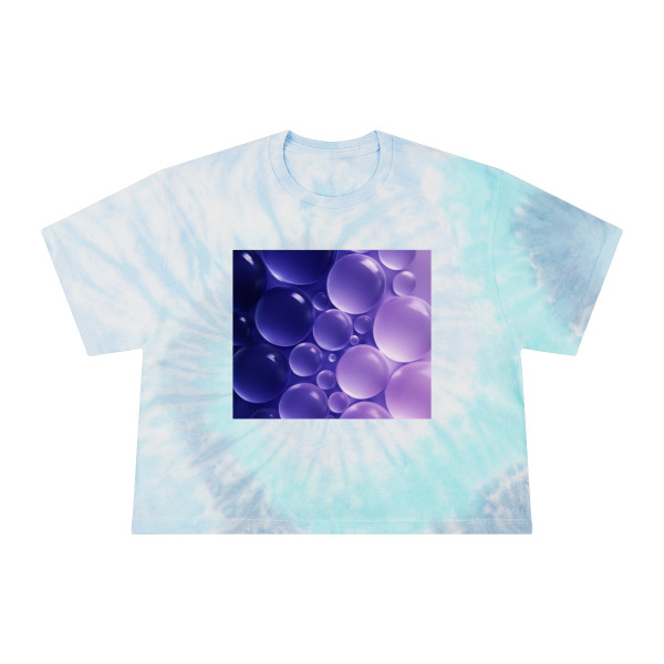 Ethereal Sphere Cascade - Women's Tie-Dye Crop Tee