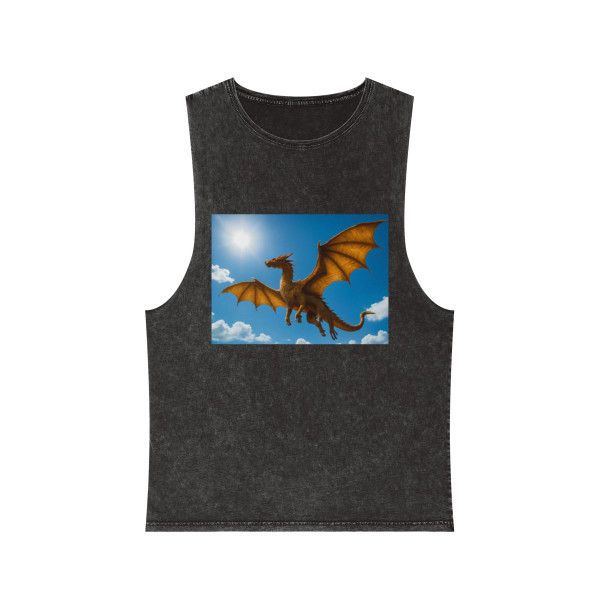 Golden Flame Sovereign - Unisex Stonewash Tank Top