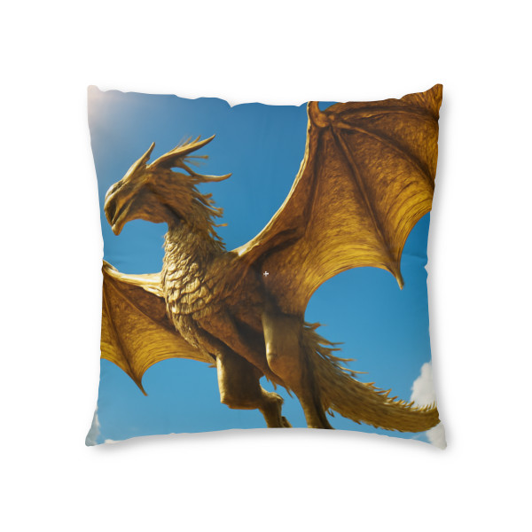 Golden Flame Sovereign - Tufted Floor Pillow, Square