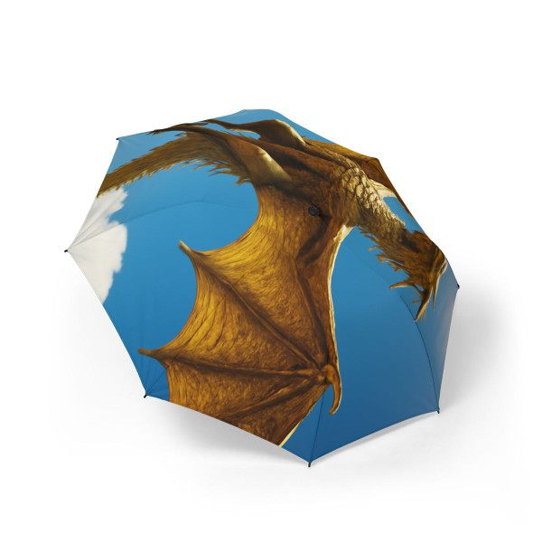 Golden Flame Sovereign - Semi-Automatic Foldable Umbrella