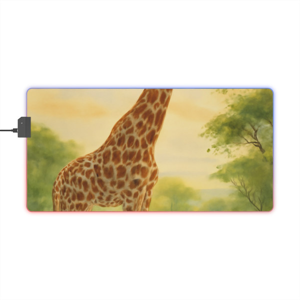 Gentle Giraffe Grace - LED Gaming Mouse Pad