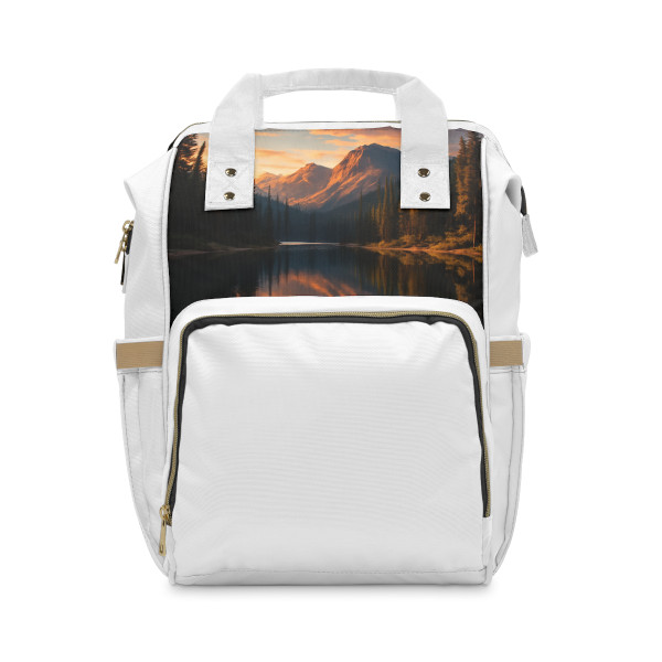 Serene Lake Reflection - Multifunctional Diaper Backpack