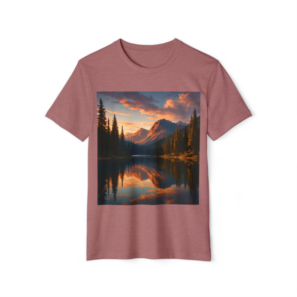 Serene Lake Reflection - Unisex Recycled Organic T-Shirt