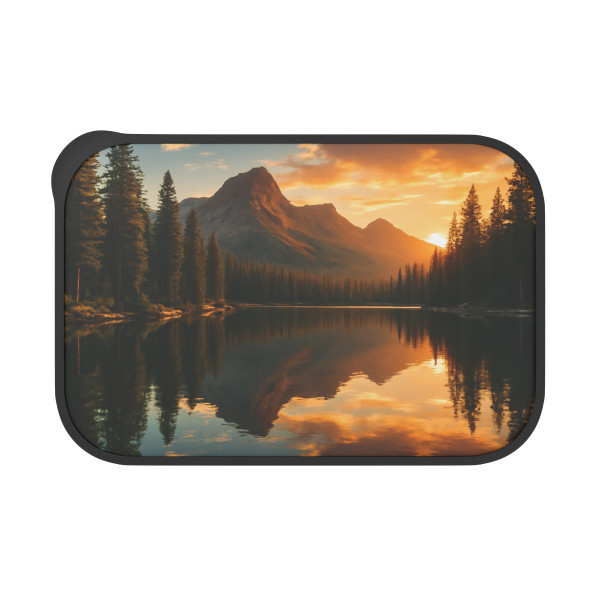 Serene Lake Reflection - PLA Bento Box with Band and Utensils
