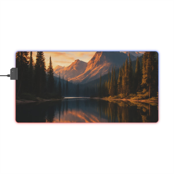 Serene Lake Reflection - LED Gaming Mouse Pad