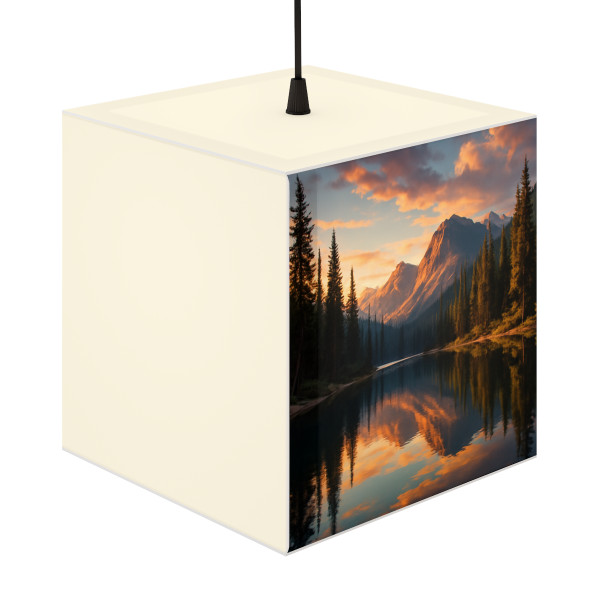 Serene Lake Reflection - Light Cube Lamp Serene Lake Reflection - Light Cube Lamp