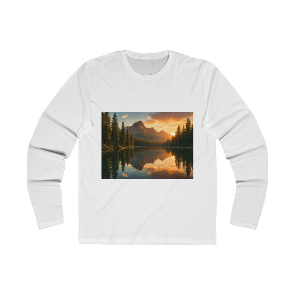 Serene Lake Reflection - Men's Long Sleeve Crew Tee