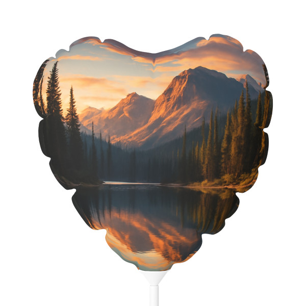 Serene Lake Reflection - Balloon (Round and Heart-shaped), 11"