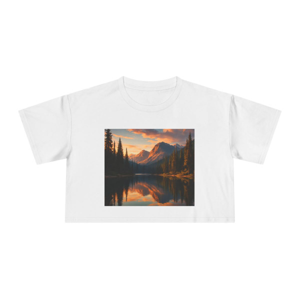 Serene Lake Reflection - Women's Crop Tee