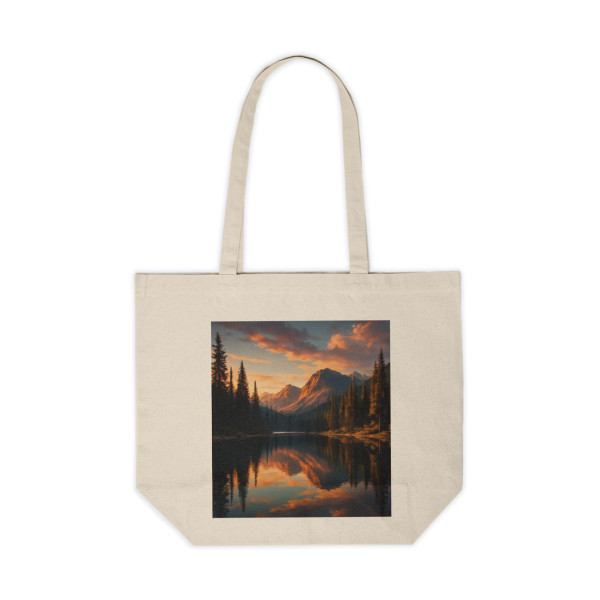 Serene Lake Reflection - Canvas Shopping Tote