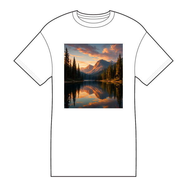 Serene Lake Reflection - Core Cotton Tee