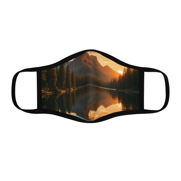 Serene Lake Reflection - Fitted Polyester Face Mask