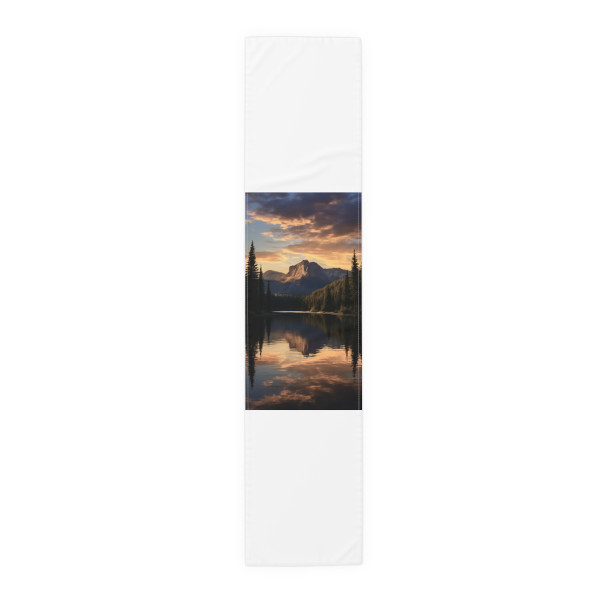 Serene Lake Reflection - Table Runner (Cotton, Poly)