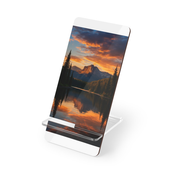 Serene Lake Reflection - Mobile Display Stand for Smartphones