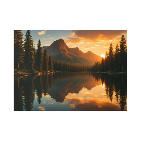 Serene Lake Reflection - Fine Art Postcards